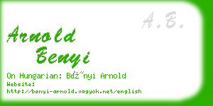 arnold benyi business card